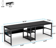 Bureau XL - Voor 2 perosnen - Zwart - Computerbureau - Voor thuis of werk - 200cm