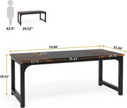 Bureau - Computerbureau - Lange bureau - Vergadertafel - Voor thuis of kantoor - Zwart/Bruin
