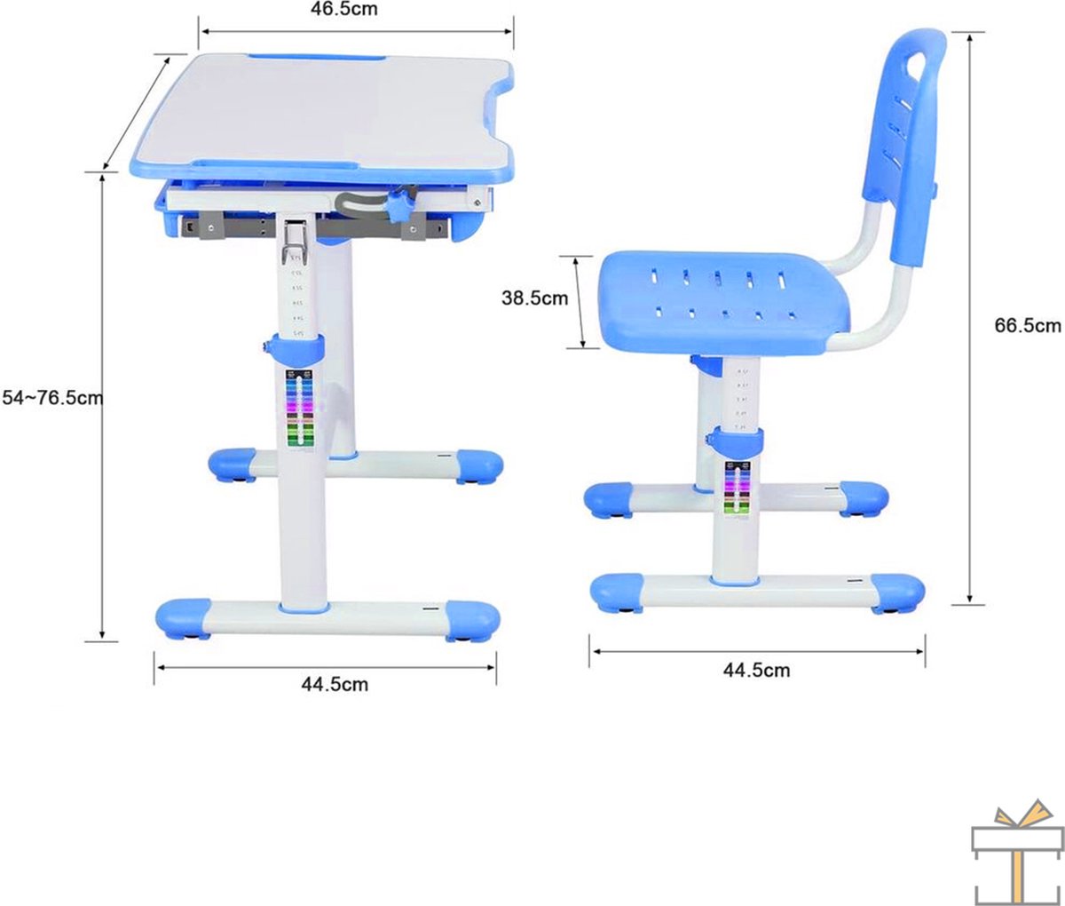 Happyment Kinderbureau - Kindermeubel - Speeltafel - kinderbureau - Tekentafel - Blauw