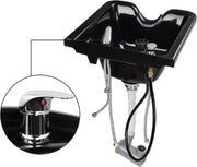 Haarwasbak kapper - Wasbak - Zwart Kapsalonmodel - Wastafel - Ook voor thuiskapster - Salon wasbak - Incl. Extra Toebehoren