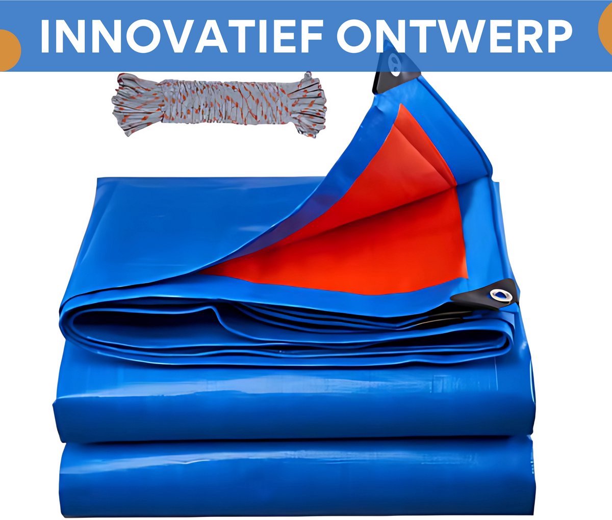 Dekzeil Vortex - 180g/m² PE - Voor Tuinmeubelen, Zwembad, Hout, Auto & Boot - Waterdicht - Weerbestendig zeildoek - 200x400cm - Blauw - Bouwzeil - Afdekzeil - Beschermhoes