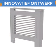 Radiatorombouw Vortex - 78x92 cm - Ombouw rooster - Horizontale panelen - MDF - Stijlvol - Grijs