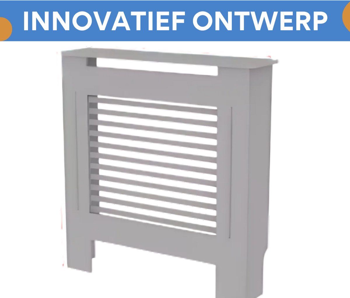 Radiatorombouw Vortex - 78x92 cm - Ombouw rooster - Horizontale panelen - MDF - Stijlvol - Grijs