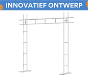 Witte rozenboog - 240cm - Bruiloft decoratie - Versiering - Backdrop frame - Multifunctioneel voor ceremonies en feesten