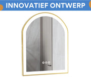 Badkamerspiegel Madrid - Met verwarming en LED verlichting - Geen condens - Spiegel voor badkamer - 90x60cm