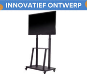 TV statief verrijdbaar Vaylen - Ook Verticaal - Voor 32-80" inch - vloerstandaard universeel - In hoogte Verstelbare Standaard - Zwart - Tot 65KG