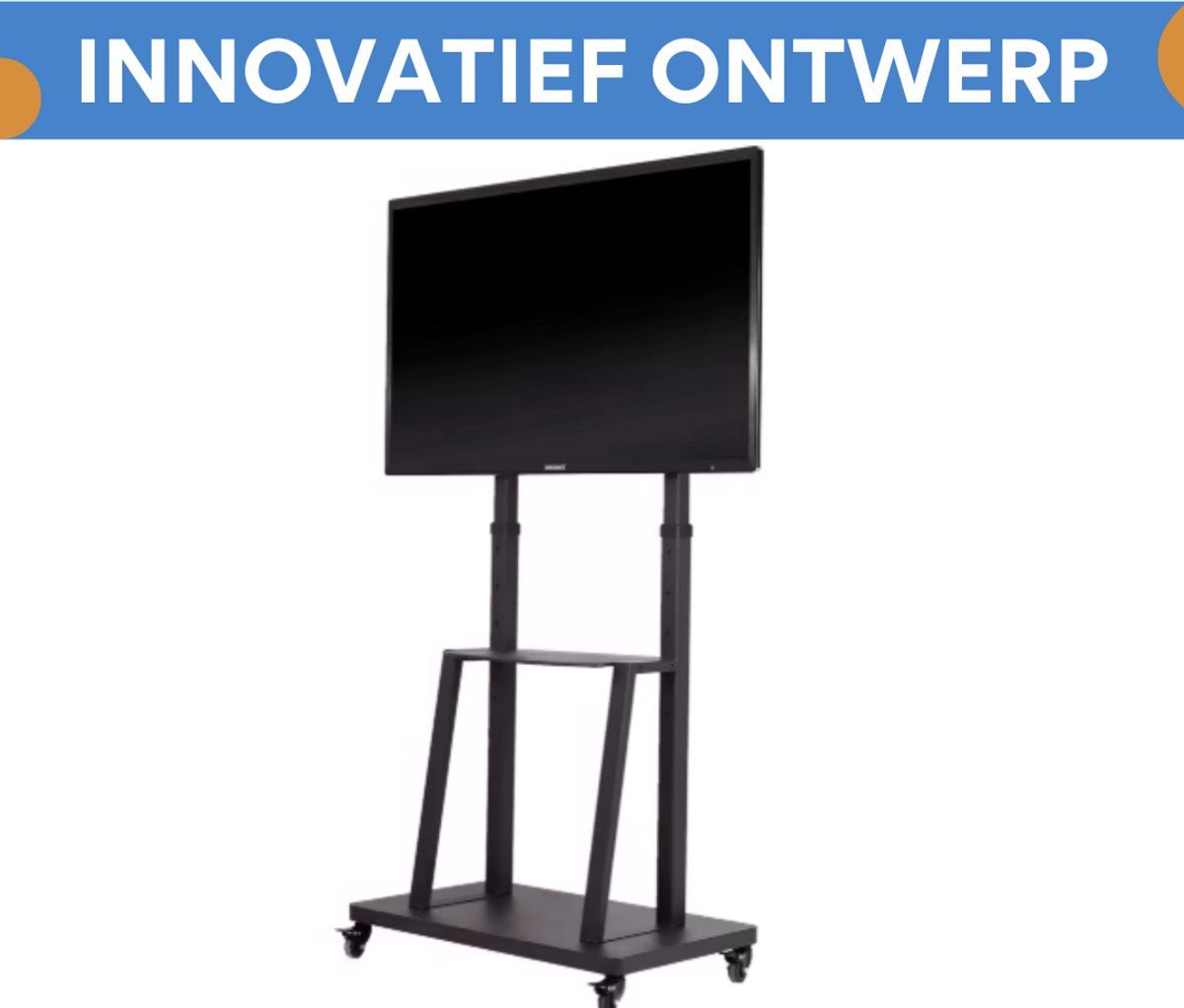 TV statief verrijdbaar Vaylen - Ook Verticaal - Voor 32-80" inch - vloerstandaard universeel - In hoogte Verstelbare Standaard - Zwart - Tot 65KG