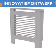 Radiatorombouw - 78x92 cm - Ombouw rooster - Horizontale panelen - MDF - Stijlvol - Grijs