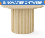 Eettafel Opula - Ronde - 110cm - Voor 4 personen - Voor Keuken of eetkamer - Naturel