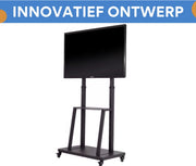 TV statief verrijdbaar - Ook Verticaal - Voor 32-80" inch - vloerstandaard universeel - In hoogte Verstelbare Standaard - Zwart - Tot 65KG