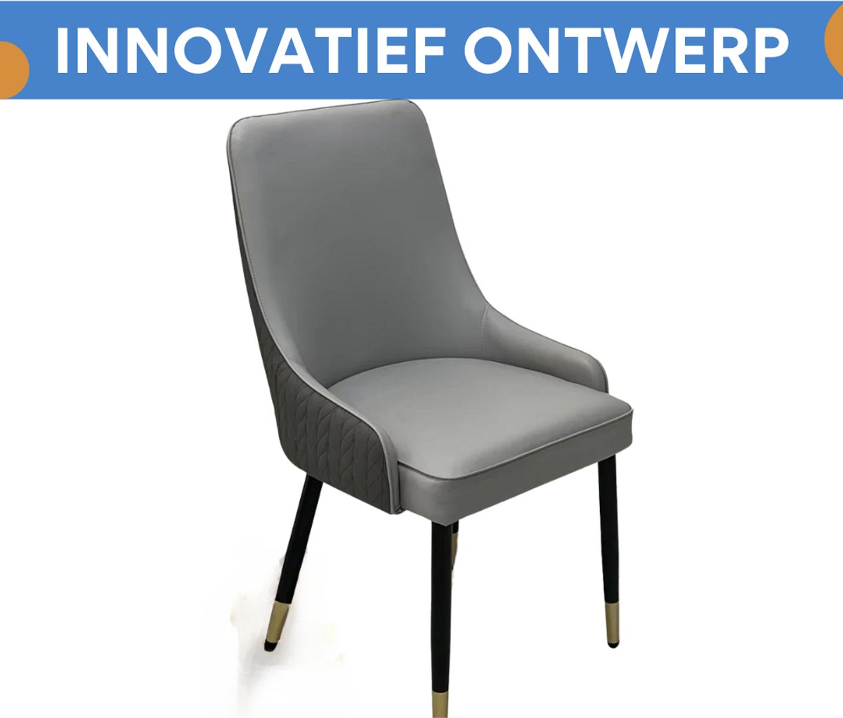 Luxe Eetkamerstoelen Paris - Set van 2 - Met Hoge Dichtheid Sponsschuim - Elegante Keuken- of Restaurantstoel - Lounge - Grijs