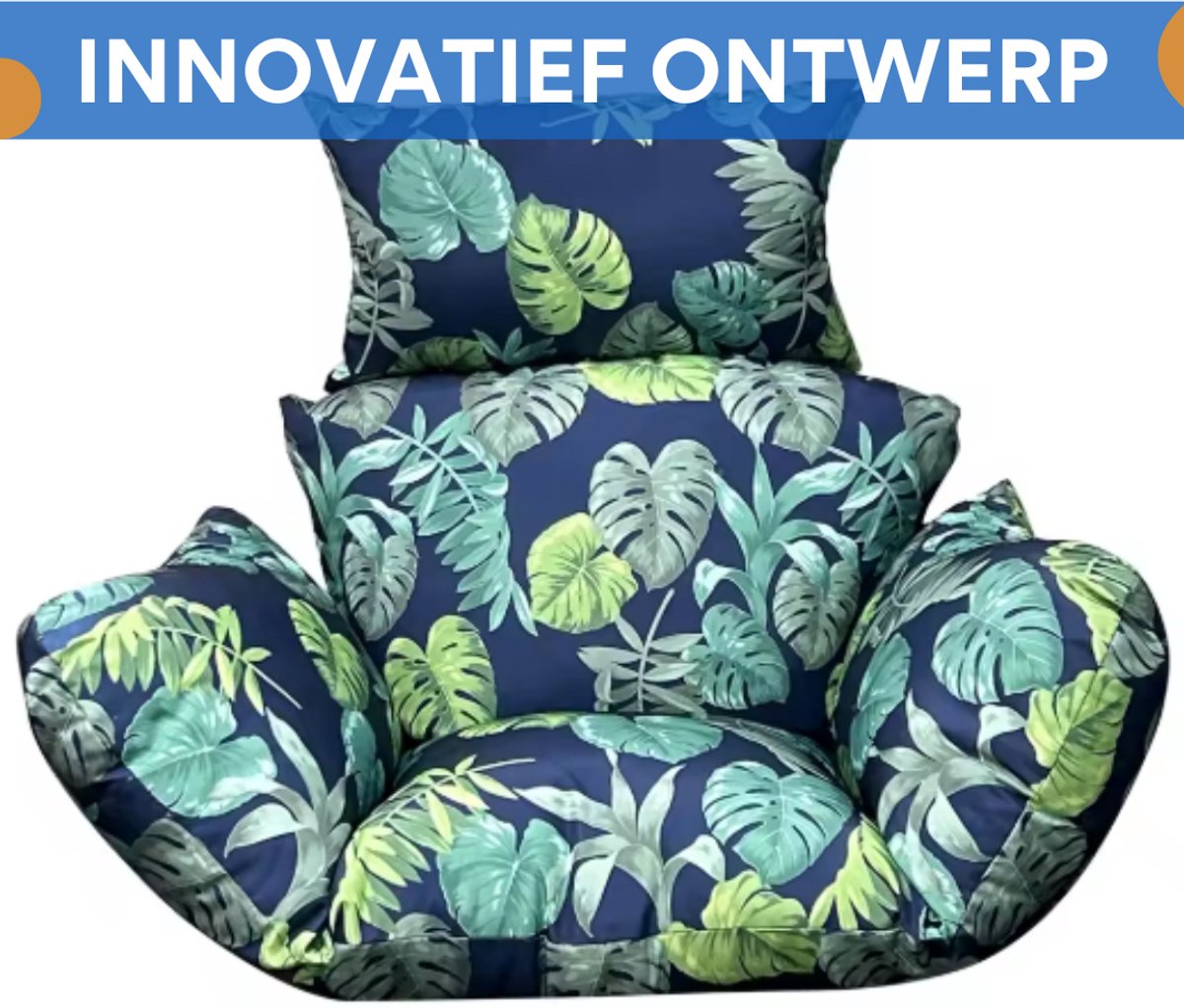 Zitkussen voor egg hangstoel - Waterdicht - Groen - Voor Egg chair - Tuinschommel & Terras - Afneembaar en Wasbaar
