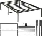 Bedframe met lattenbodem - 100x200cm - Eenpersoonsbed - Platformbed - Stalen Frame - 272kgdraagvermogen - Met Opbergruimte - Zwart