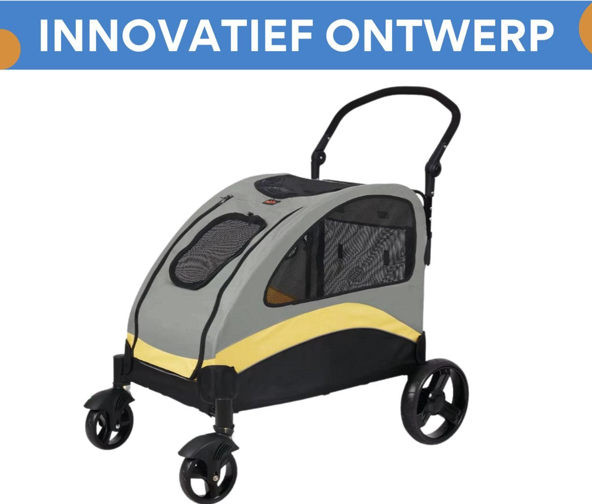 Hondenbuggy Opulence - Inklapbaar - Voor middelgrote honden - Tot 55KG - All terrain - Comfort