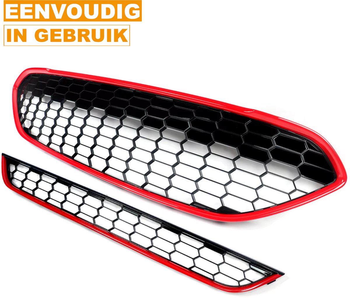 Voorbumper Hoofdbumpergrille + Ondergrilles - Voor Ford Fiesta Mk7.5 Facelift (2013-2017) - Auto Accessoires