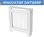 Radiatorombouw - 78x92 cm - Ombouw rooster - Verticale panelen - MDF - Stijlvol - Wit
