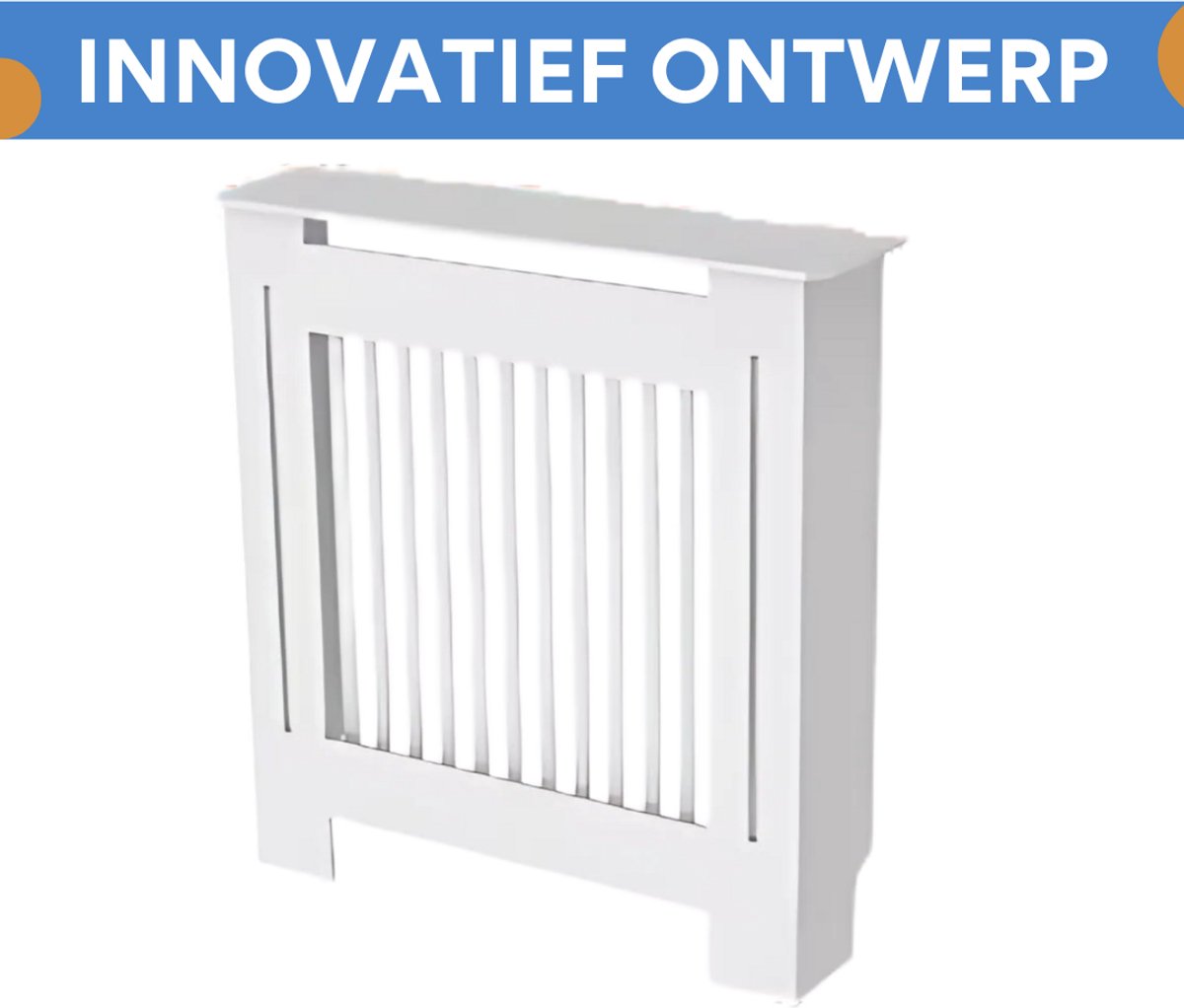 Radiatorombouw - 78x92 cm - Ombouw rooster - Verticale panelen - MDF - Stijlvol - Wit