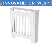 Radiatorombouw Opulence - 78x92 cm - Ombouw rooster - Verticale panelen - MDF - Stijlvol - Wit