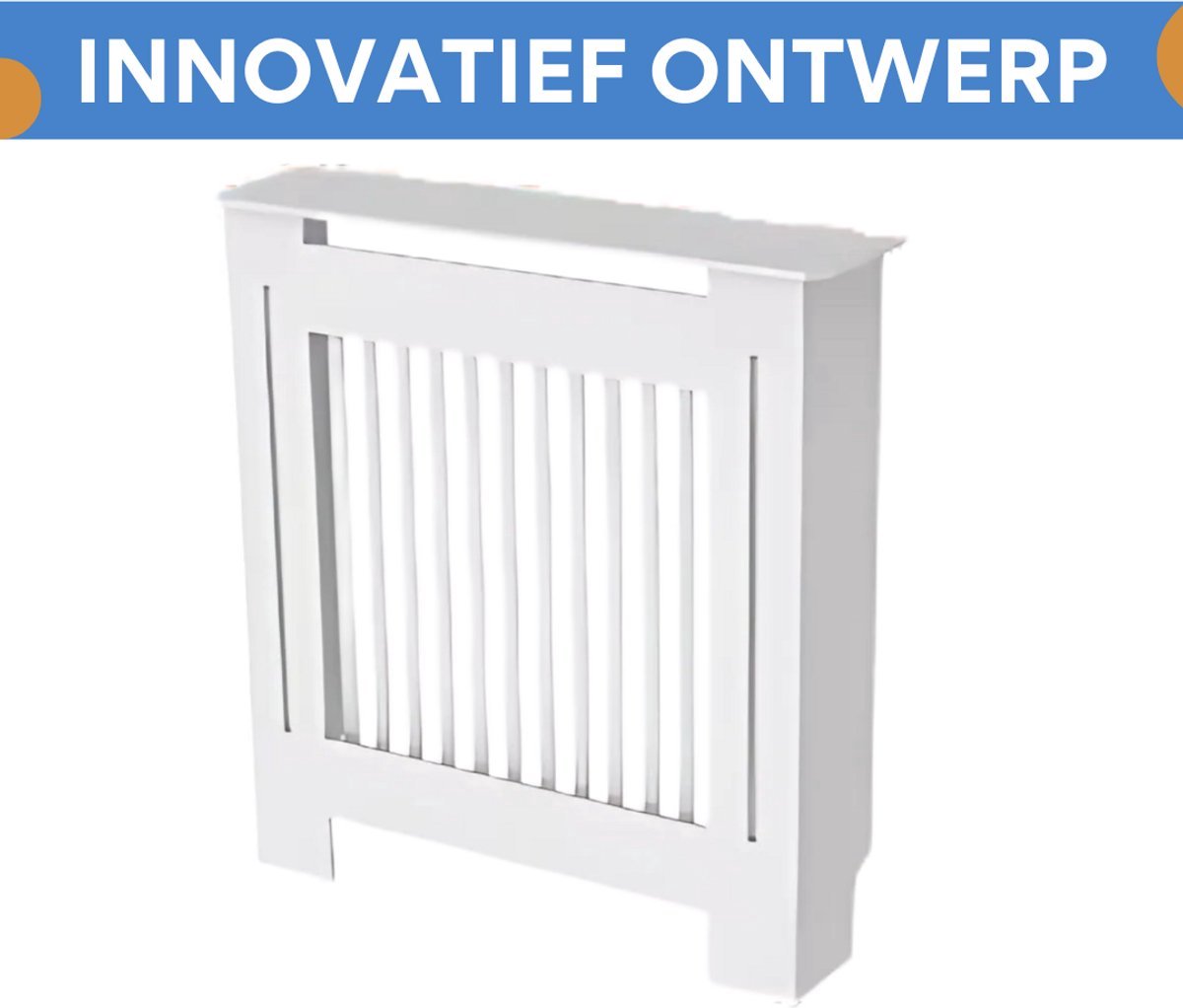 Radiatorombouw Opulence - 78x92 cm - Ombouw rooster - Verticale panelen - MDF - Stijlvol - Wit
