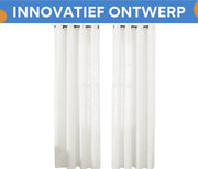 Gordijnen Valora - Lulu - Lichtdoorlatend - Met ringen - 140x213cm - Voor woonkamer & slaapkamer - Wit