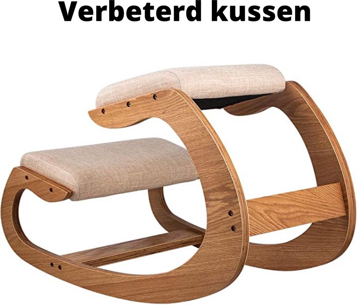 Happyment Ergonomische Kniestoel - Ergochair - Comfortabele Kniestoel Met Dikke Kniekussens - Werkkruk En Bureaustoel - Donker Bruin