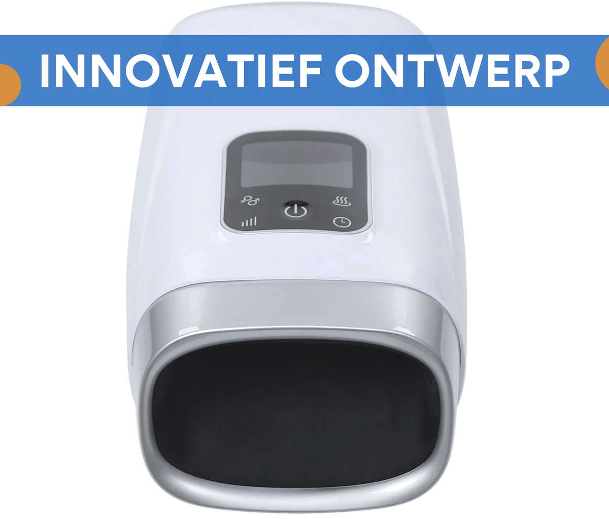 Handmassager - Voor Handtherapie en Ontspanning - Oplaadbaar met Compressie - Verwarming, 2 Modi en 8 Drukniveaus