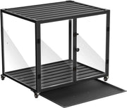Hondenbench Cleany - Op wieltjes - Gehard glas - Hondenkennel - Met Aluminium Frame - 106cm