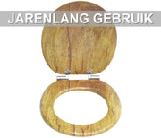 WC-bril - Toiletbril – Voor Toilet & Badkamer – Soft-Close - Houtlook
