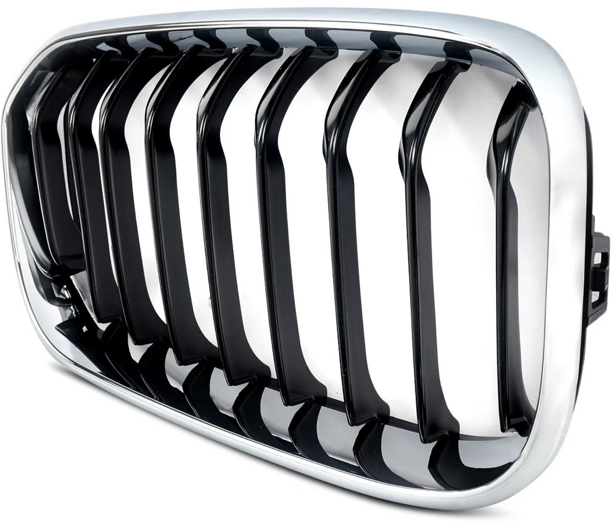 Front Niergrille - Chroom + Zwart - Auto accessoires - Voor BMW 1 Serie F20/F21 LCI (2015-2019)