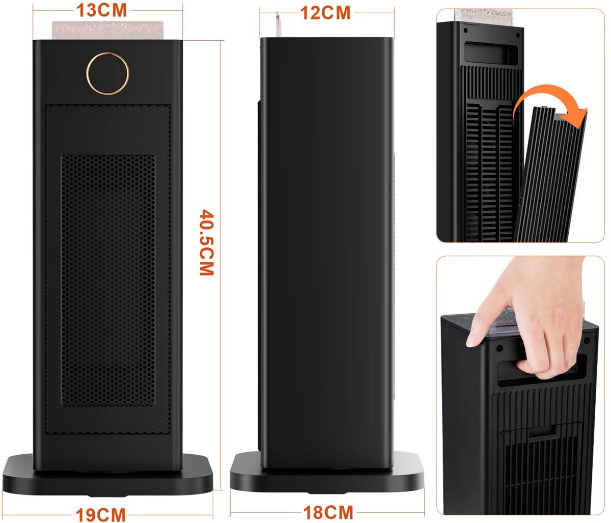 Draagbare elektrische heater - 2000W - Met afstandsbediening - verwarmings ventilator - Voor thuisgebruik en kantoor - Met timer