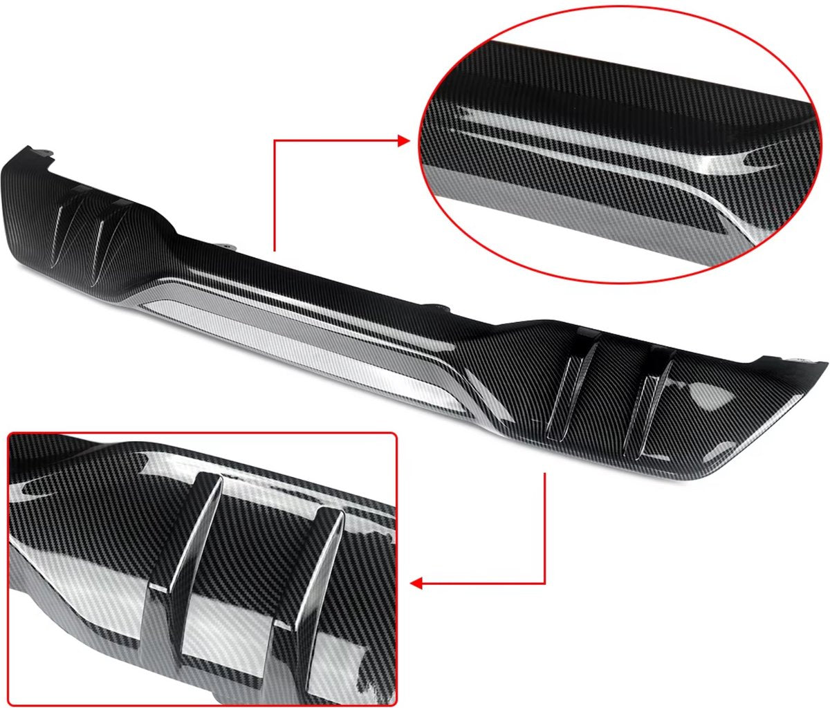 Voor- en Achterlipdiffuser - Voor BMW G05 X5 (2018-2022) - M Sport Bumper - Gloss Black Carbon Look - Auto accessoires