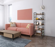 Happyment Boekenkast Oda - Industrieel - 5 Lagen - Bruin/Grijs - Hout Look - Boekenrek - Woonkamer, slaapkamer en kinderkamer - Hout/Metaal - 60 x 27.5 x 160 cm