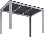 Tuintafel Valora - Buitentafel - Eettafel buiten - Outdoor - Voor Tuin & Terras - Rechthoekige Aluminium Tafel met Metalen Lattenbodem - 110x70x73 cm - Grijs