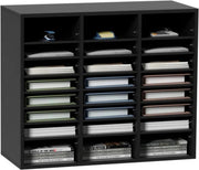 Bureau Organizer - Brievensorteerder - 99x30x68 cm - A4 Papier - 3 x 8 Vakken - Zwart