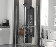 Happyment Compleet Douchesysteem - Doucheset - Mat Zwarte Hoofddouche en Handdouche - Massage Douche - Vierkante Regendouche voor Badkamer - 3 Douche Koppen
