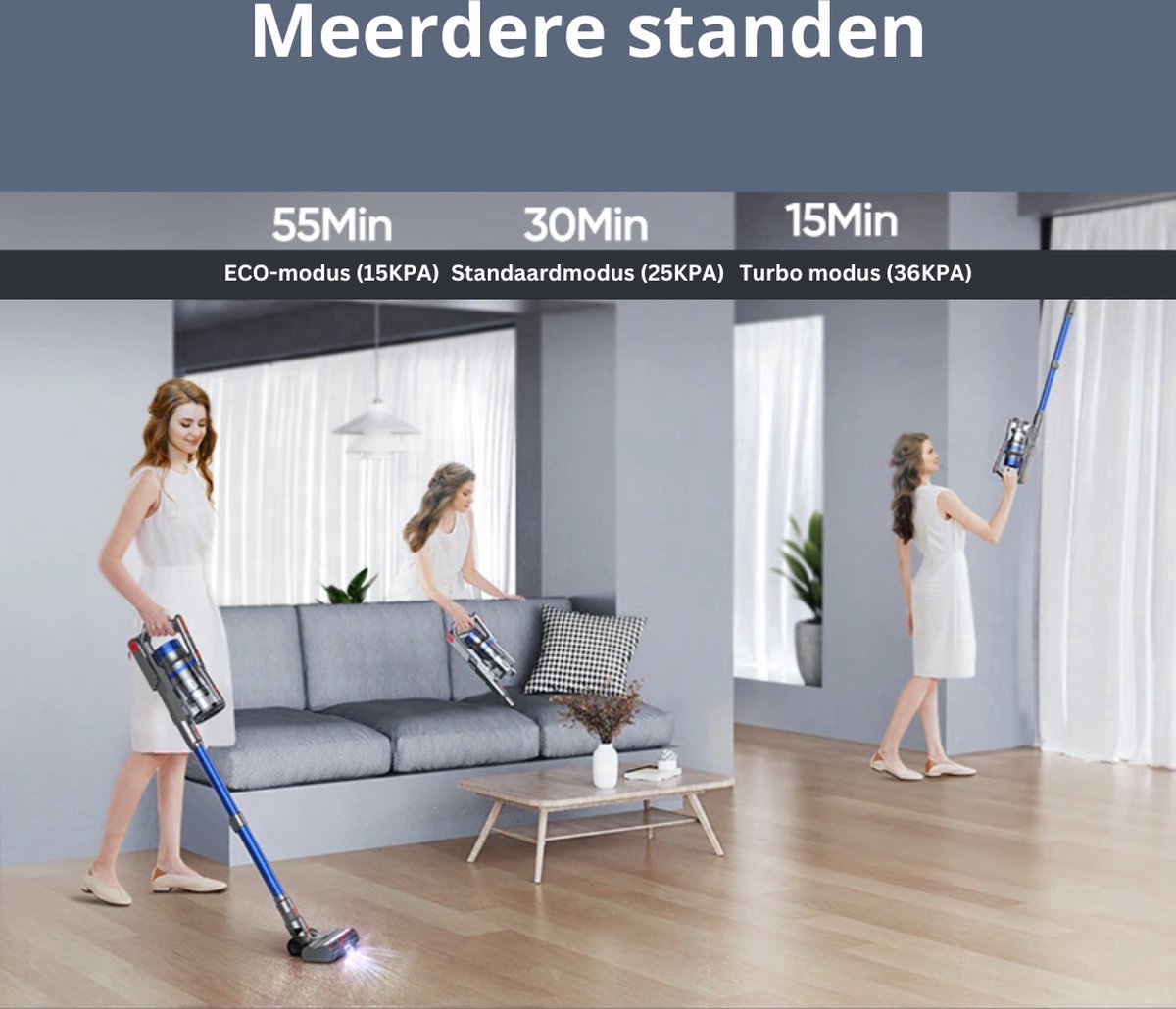 Steelstofzuiger - Zonder Zak - Blauw - Accu - 36KPA - Handstofzuiger - Deluxe