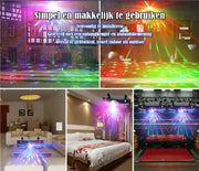 Happyment Disco Lichteffect PRO - Party Laser Lamp - Laser, LED's en Stroboscoop effect - Afstand bestuurbaar, Geluid gestuurd en DMX ondersteuning