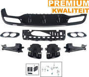 Achterbumper Diffuser met Uitlaat Tips - Voor Mercedes E-Klasse W213 E300/E43 (2016-2020) - Zwart - Auto Accessoires