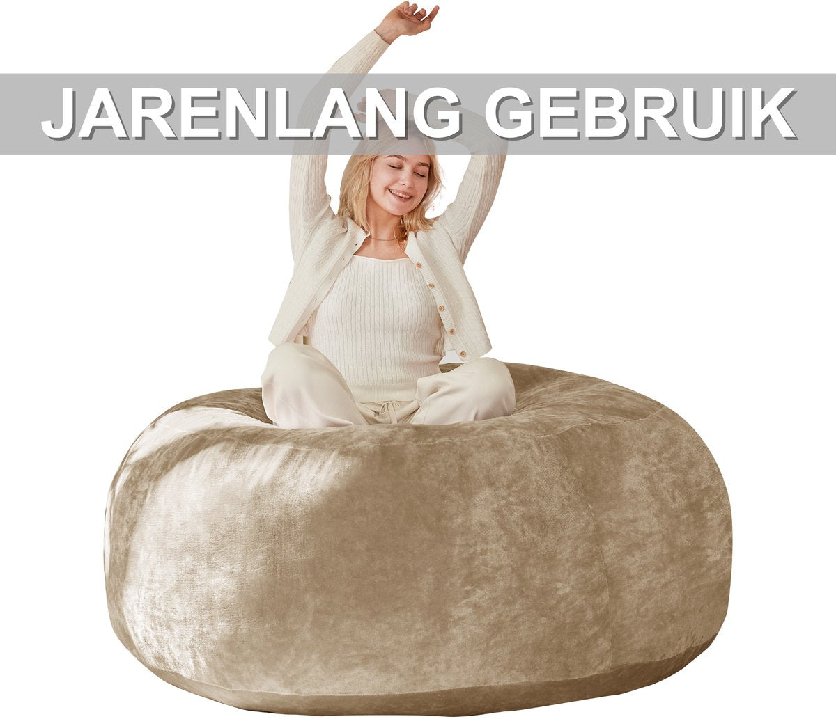 Zitzak Volwassenen – Loungestoel - Voor Slaapkamer & Balkon – Abrikoos