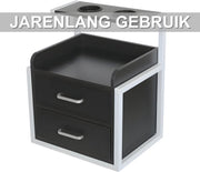 Wandkast - Hangkast - Muurkast - Opbergmeubel - Voor kapsalon - Opbergkast met wandmontage -Zilver/Zwart