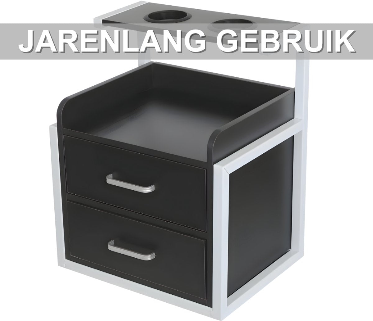 Wandkast - Hangkast - Muurkast - Opbergmeubel - Voor kapsalon - Opbergkast met wandmontage -Zilver/Zwart