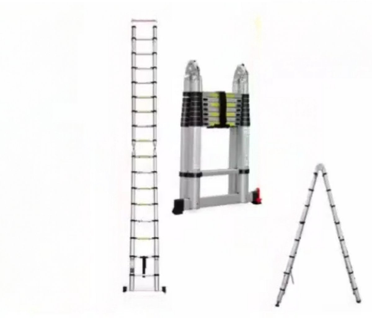 Telescopische Loft Ladder Ziza - 250CM - Opvouwbare Trapladder - Uitschuifbare Aluminium Ladder - Draagbaar - EN131 - Max. Belasting 150kg/330lb