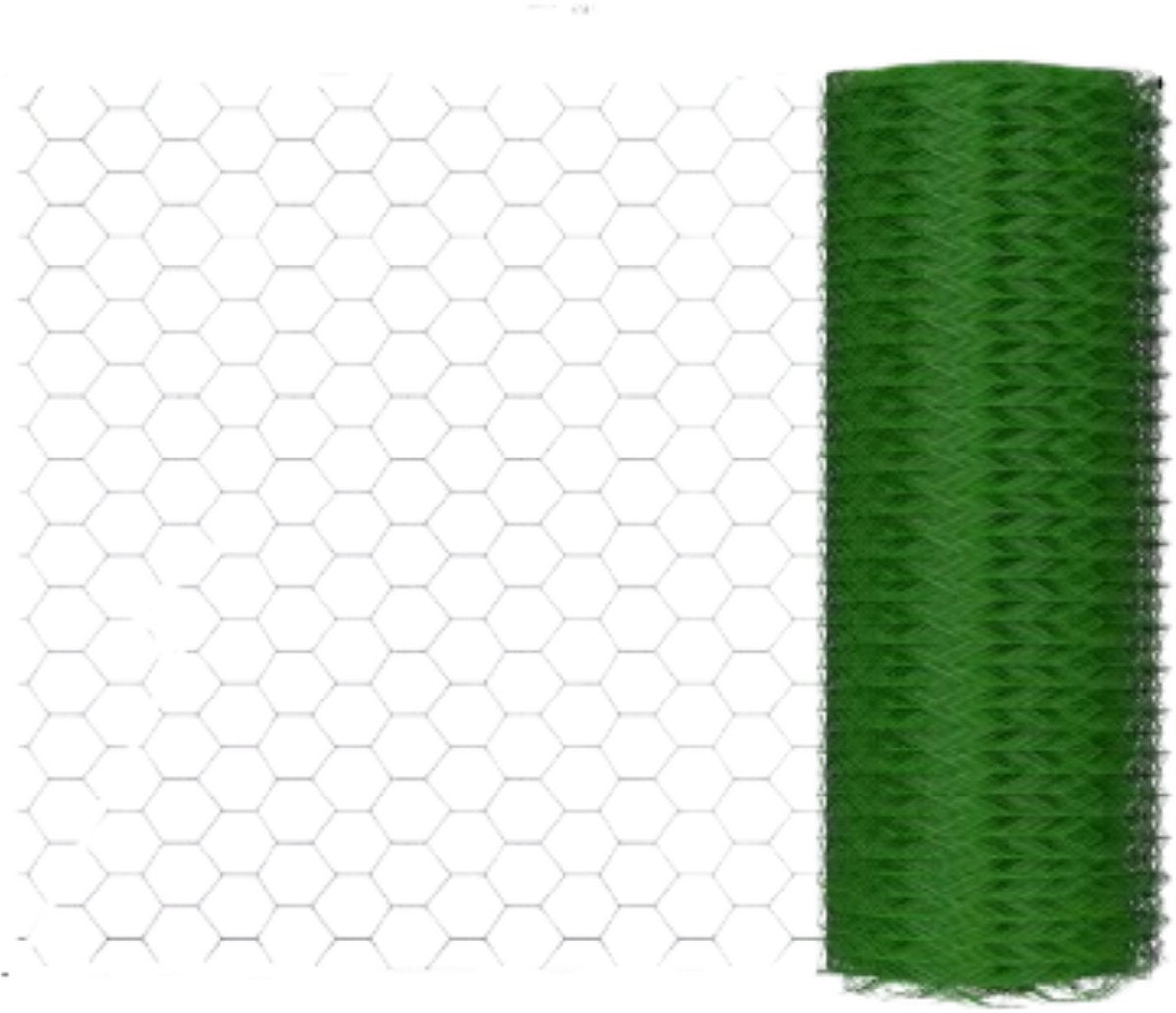 Tuinhek Hexagonaal Gevlochten - 25M x 100CM - PVC Gecoat Draadgaas - Sterke Omheining voor Tuin & Dieren