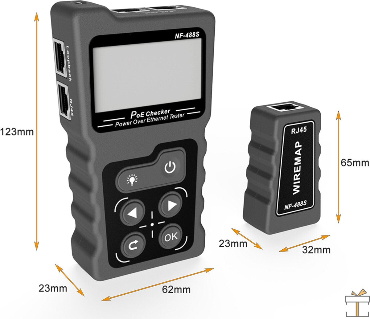 Happyment® Netwerk kabeltester - met Draadzoeker - Kabelzoeker - UTP Tester set - RJ45, RJ11, BNC, USB - Black friday - Kerstcadeau
