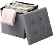 Bolt Edge Zitbank - Lichtgrijs - Stof - Met opbergruimte - 50x35x45cm