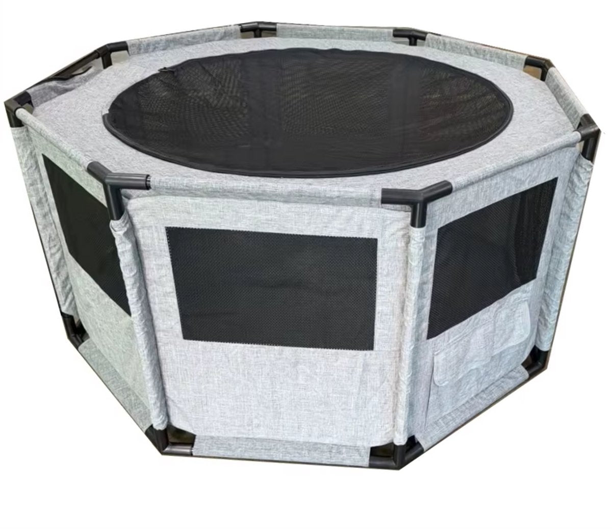 Puppybox - Puppyren - Puppytent - Puppy uitloop ren - Hondenren - Hondenbox met Opbergzakken en Waterdichte Basis - Ook Geschikt voor Katten - 120x120x64,5 cm