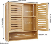 Bamboe Lavish - badkamerkast - Keukenkast - Wandgemonteerde badkamermeubel - Organizer