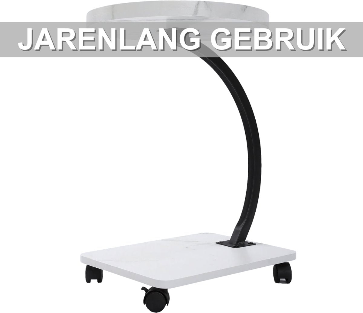 Bijzettafel- Voor Woonkamer / Sofa - C-vormige - Wit