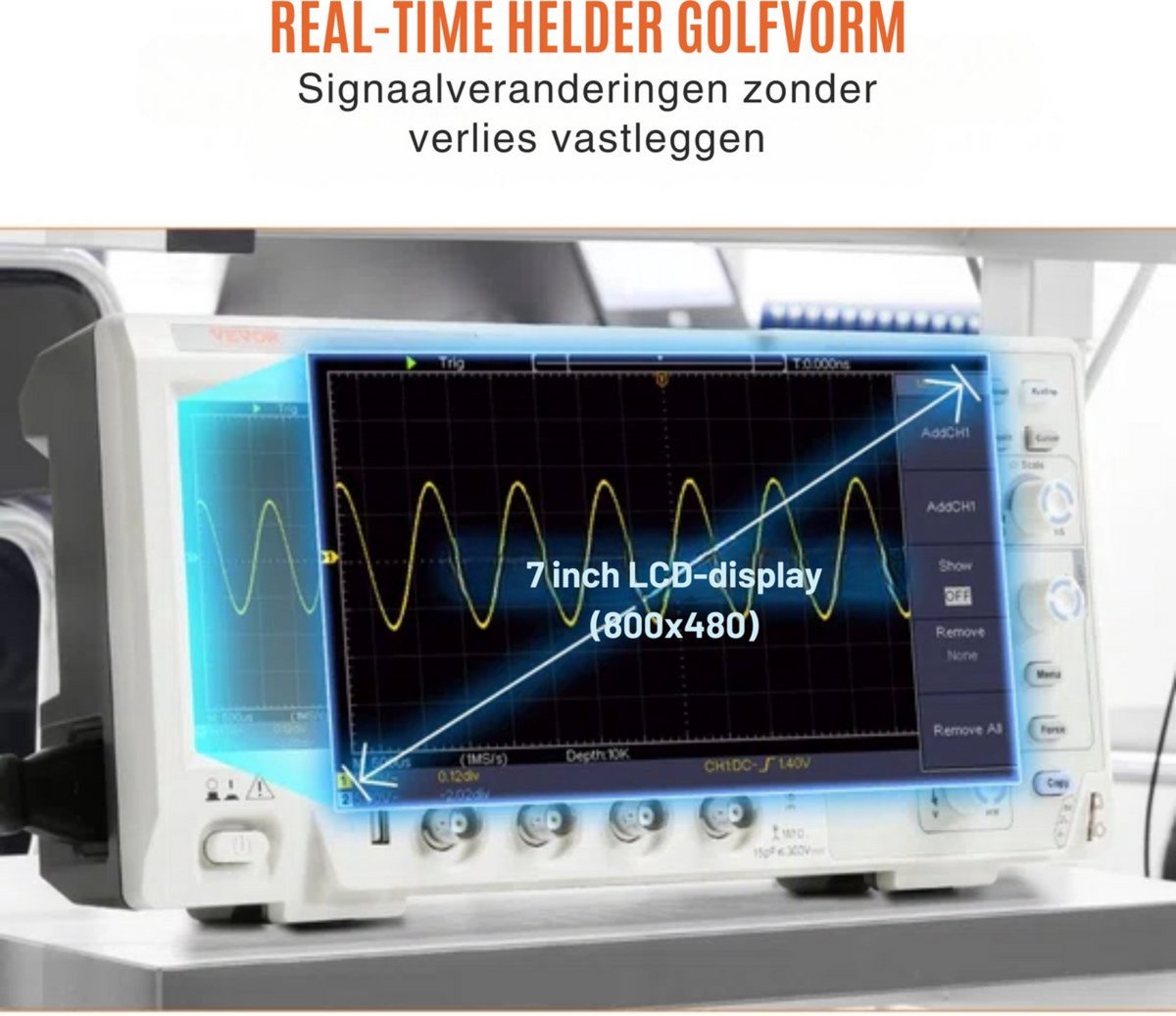 Mini oscilloscoop PRO - Handoscilloscoop met Digitale Multimeter - Signaalgenerator - 4 Kanalen - 100 MHz