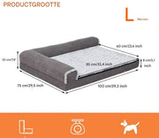 Hondenbed Noire - L-vormig - Hondenbank - Hondensofa op poten - Hondenzetel - Comfort en zacht - Afneembaar kussen - Zacht - 100cm